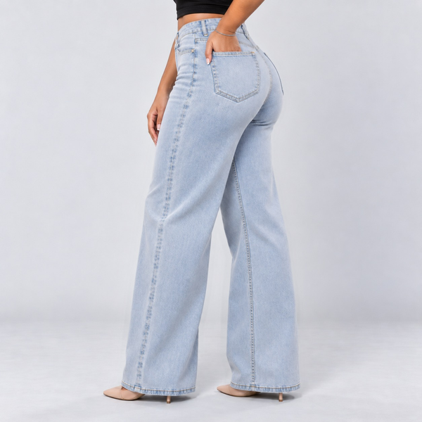 Light Blue jeans, Back three-quarter, hand in pocket